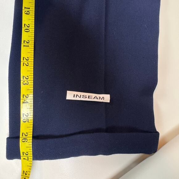 Lauren Ralph Lauren Wool Blend High Rise Dress Pant Corpcore Career Navy 4Petite - Picture 11 of 14